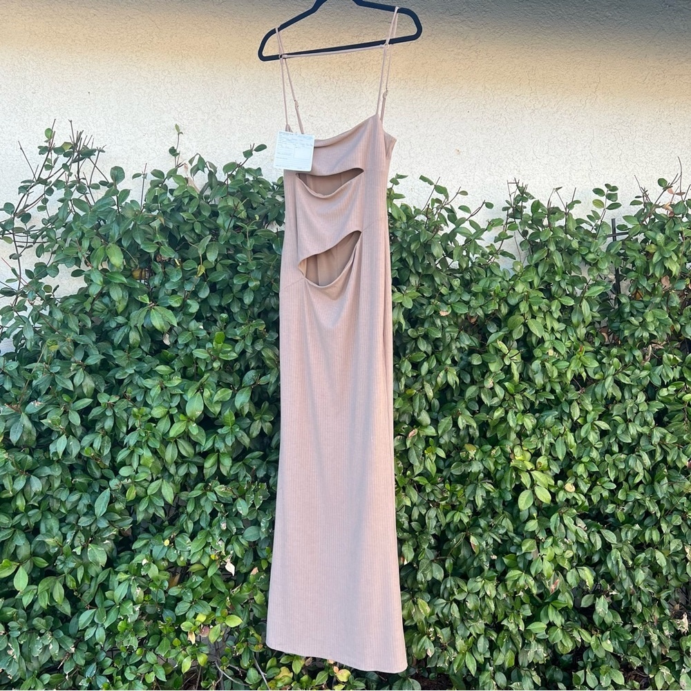 Camila Coelho Hayley Maxi Dress Rare Nude Beige Production Sample Size Small New